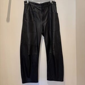 Nilli Lotan leather barrel pants